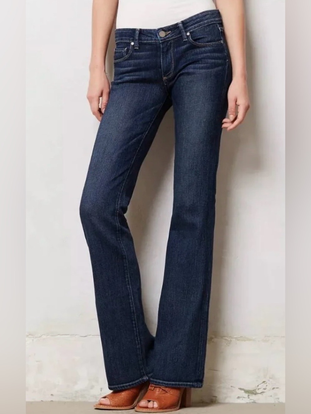 ANTHROPOLOGIE Paige Denim Skyline Boot Cut Jeans Valor Wash Low Rise Size 26